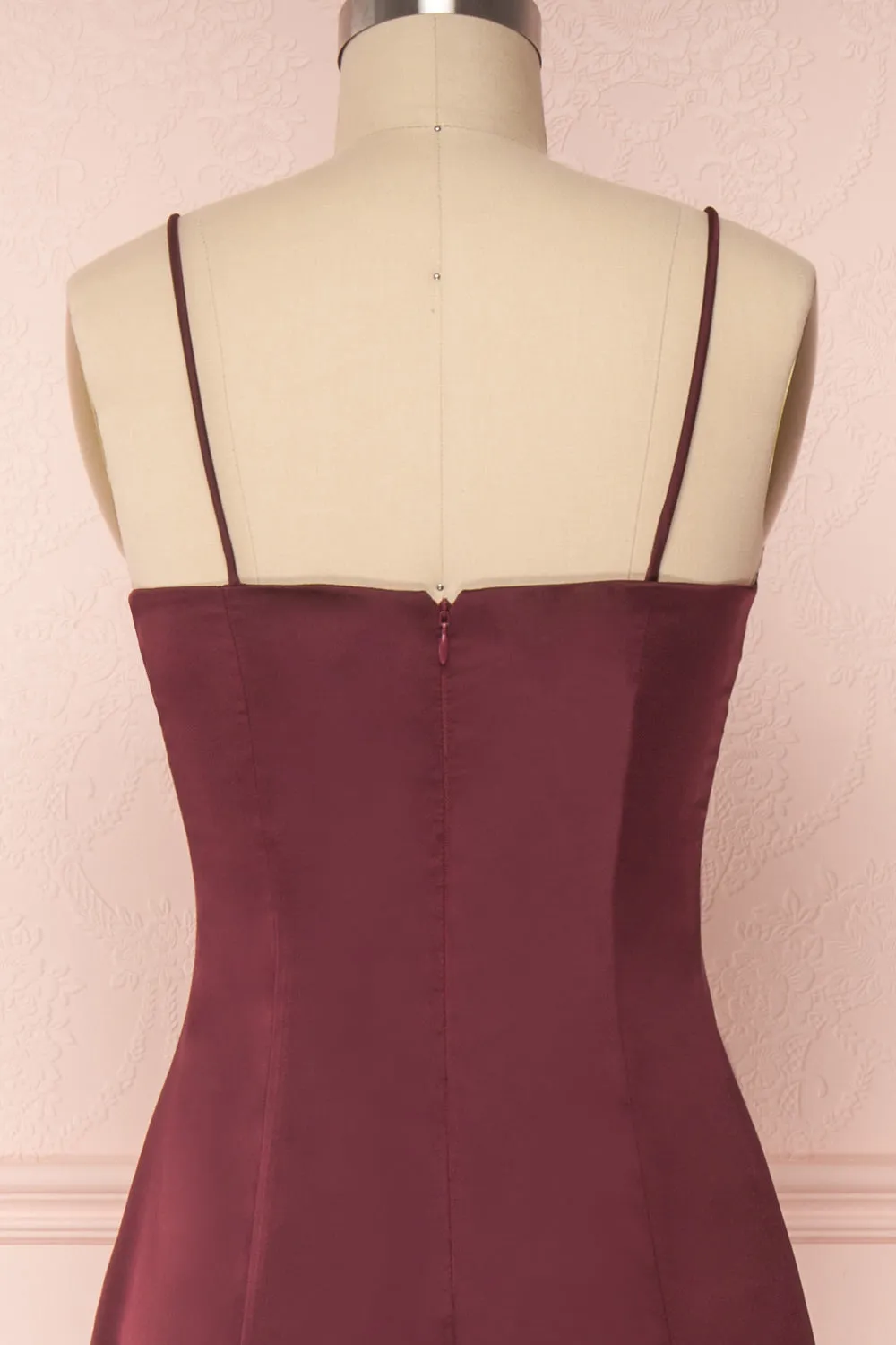 Naomie Burgundy | Silky Mermaid Gown
