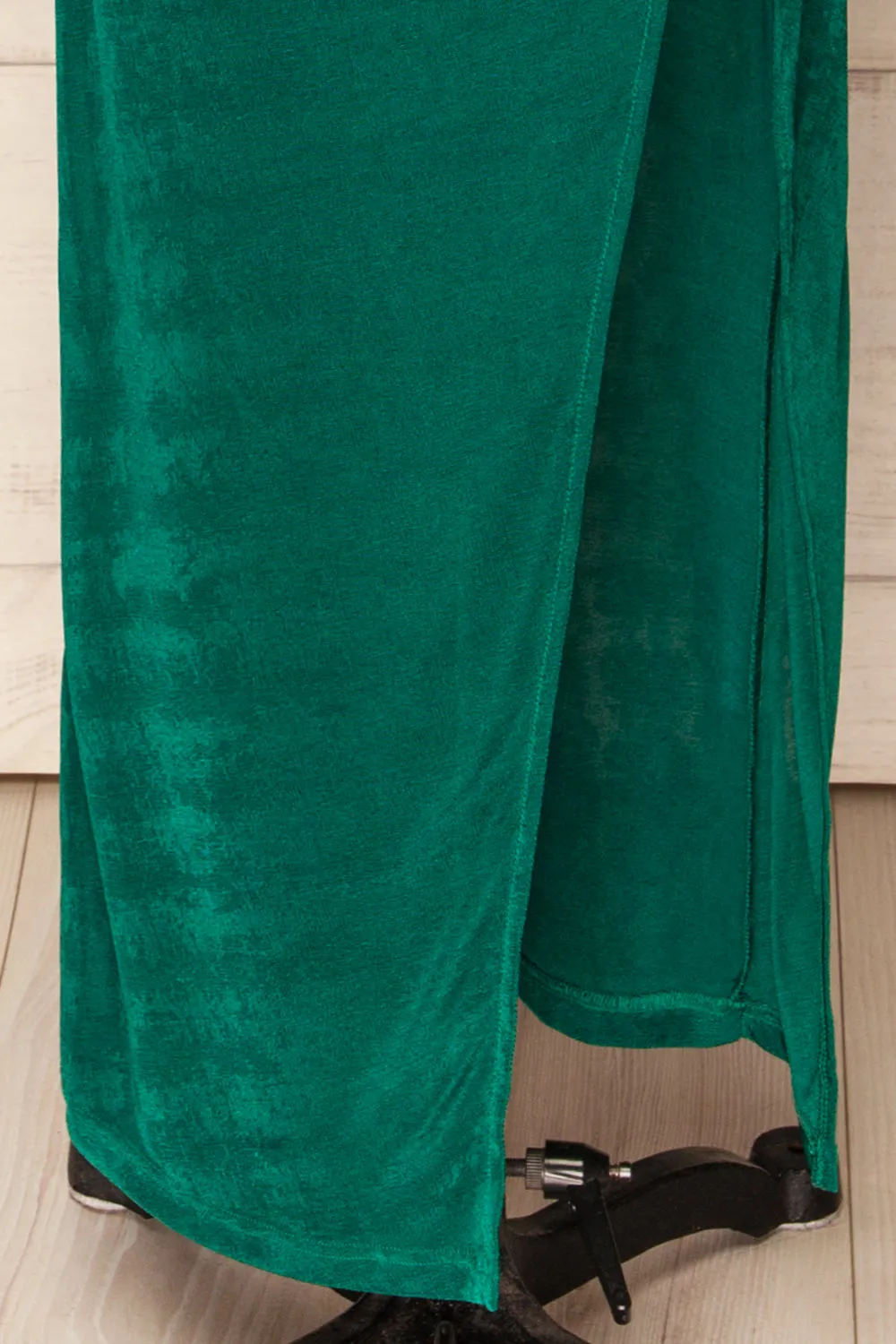 Nogent | Green Long-Sleeved Dress w/ Slit