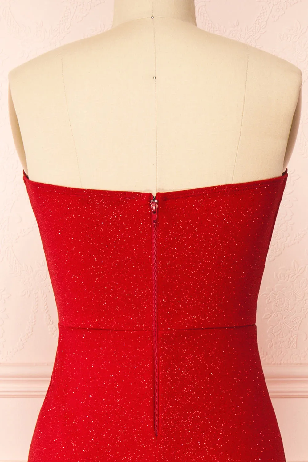 Norcia Red | Shimmery Bustier Mermaid Maxi Dress