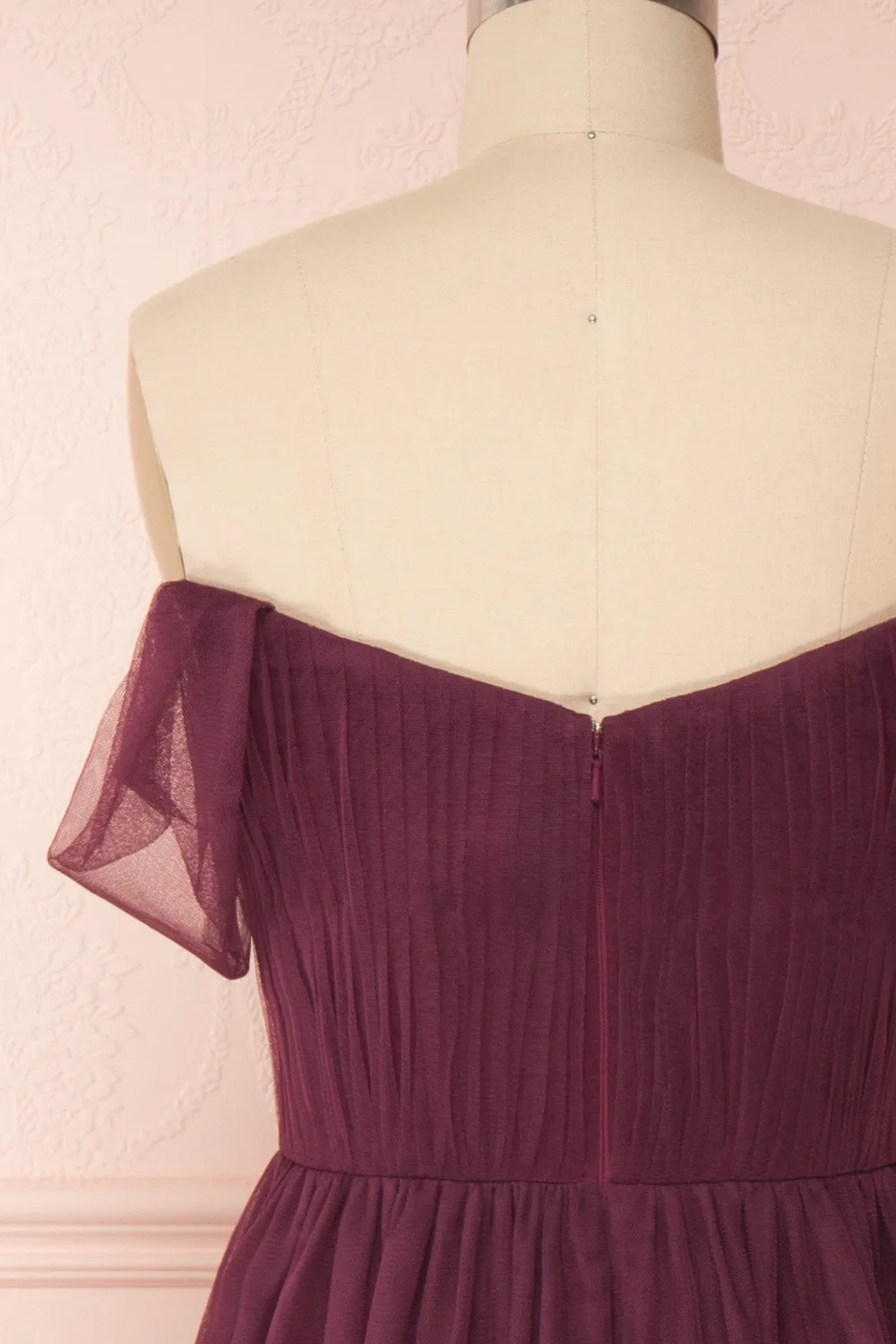 Odette Wine | Midi Tulle Dress
