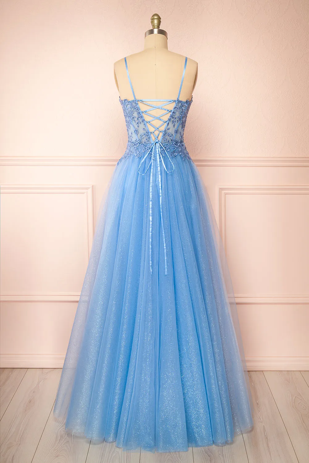 Penelope Blue | Sparkling Tulle Maxi Dress
