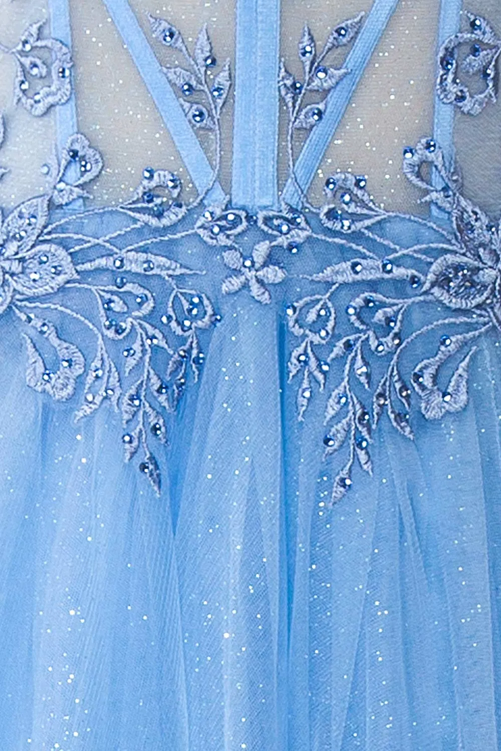 Penelope Blue | Sparkling Tulle Maxi Dress