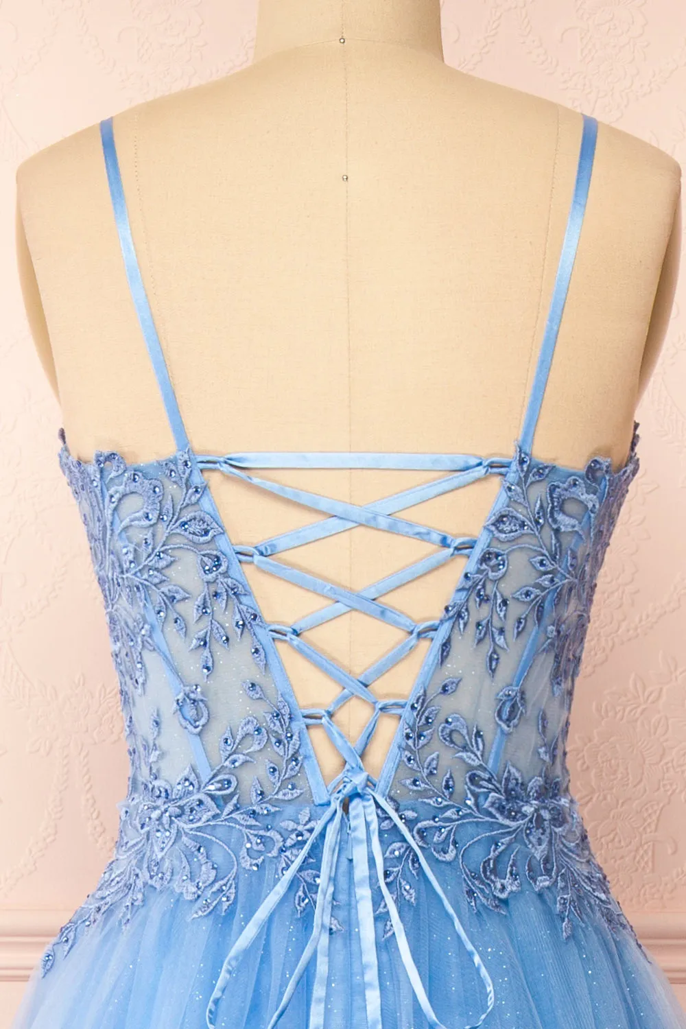 Penelope Blue | Sparkling Tulle Maxi Dress