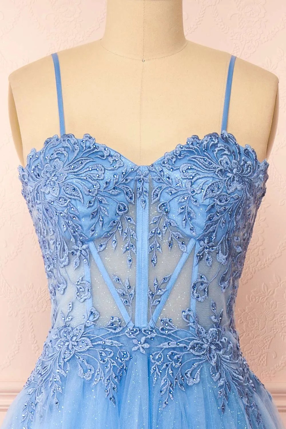 Penelope Blue | Sparkling Tulle Maxi Dress