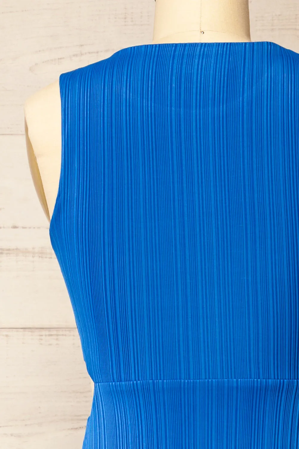 Penticton | Blue Fitted Midi Dress w/ Cut-Outs
