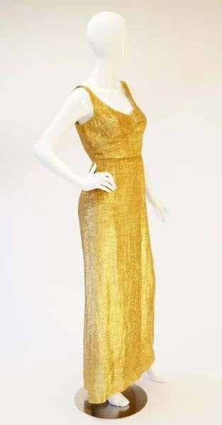 Rare Norman Hartnell Gold Lame and Mink Dress and Coat