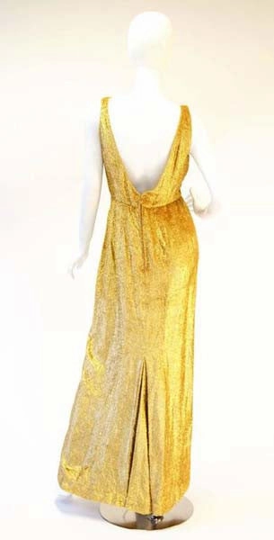 Rare Norman Hartnell Gold Lame and Mink Dress and Coat