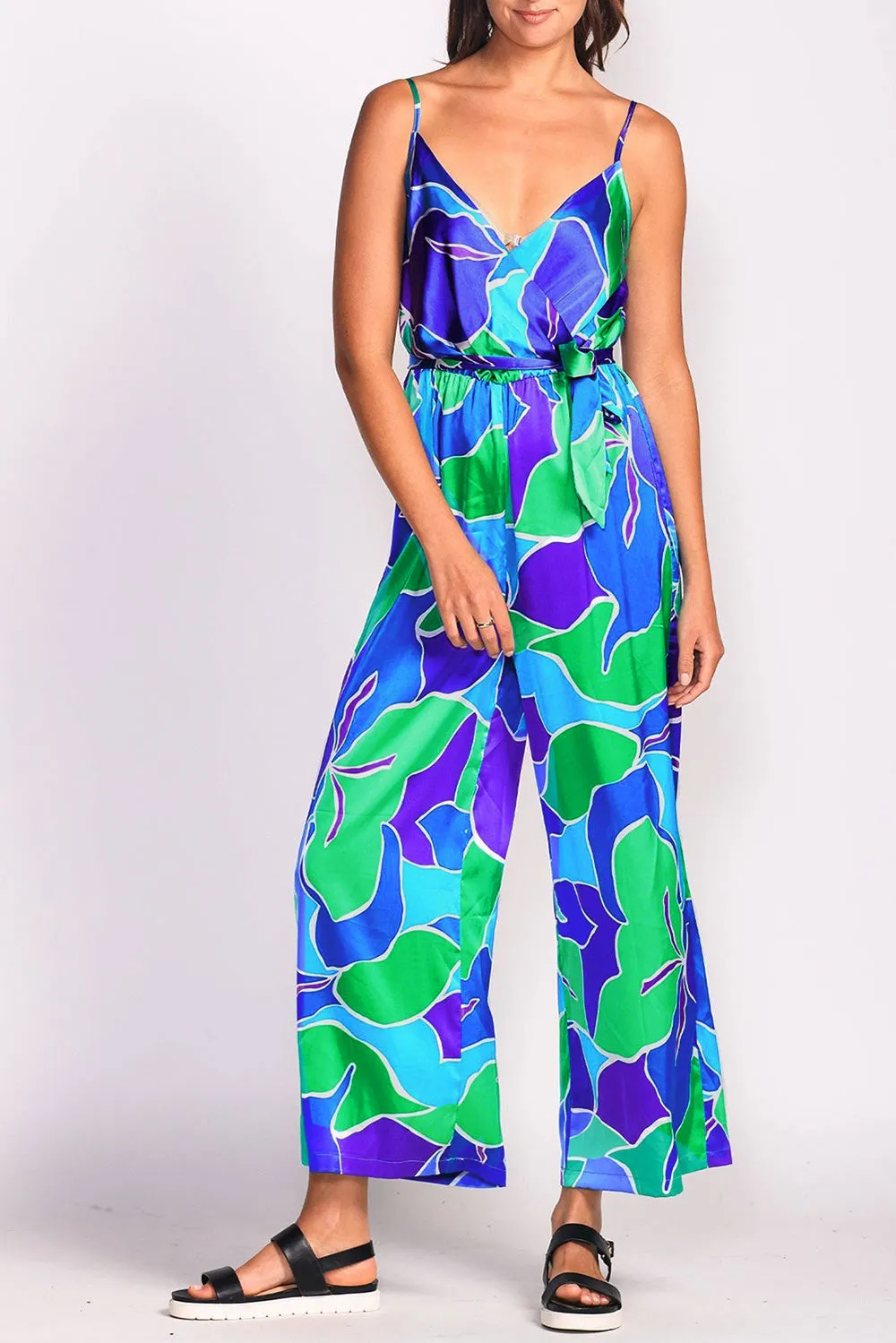 Rory | Colourful Satin Jumpsuit w/ Belt