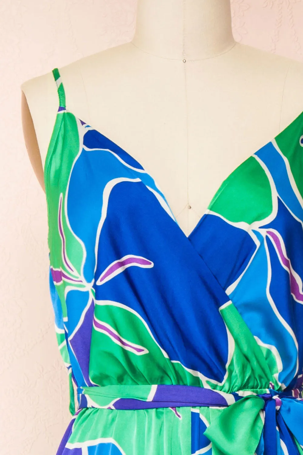 Rory | Colourful Satin Jumpsuit w/ Belt