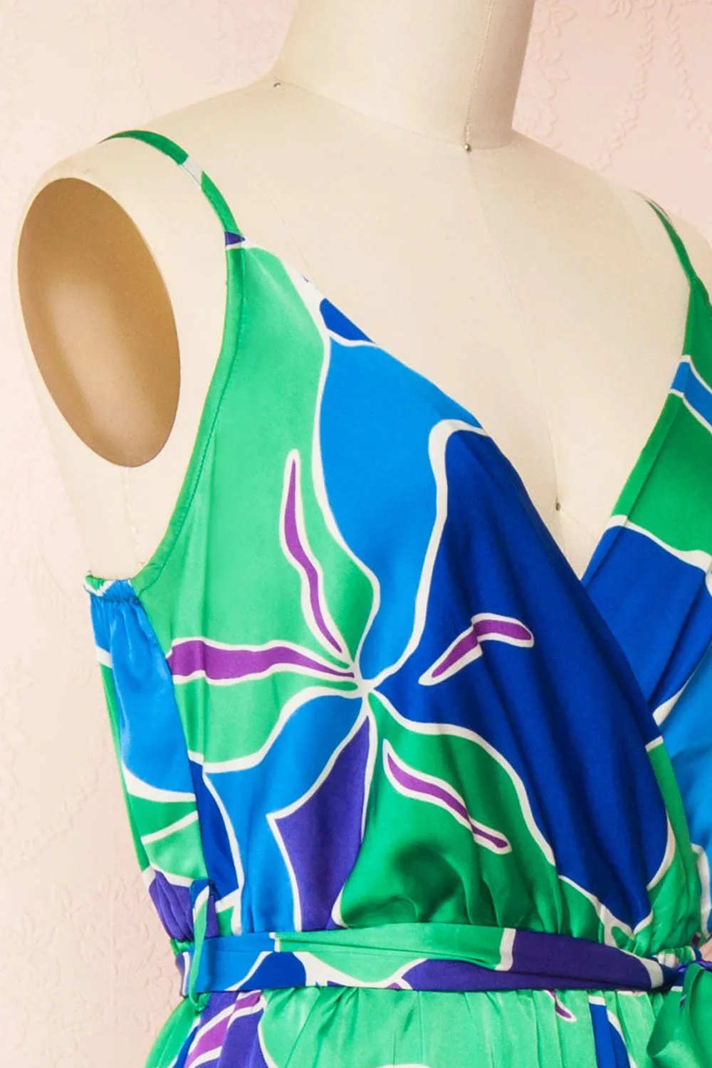 Rory | Colourful Satin Jumpsuit w/ Belt