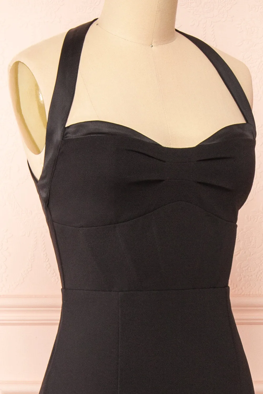 Sandra Black | Halter Mermaid Maxi Dress w/ Open Back