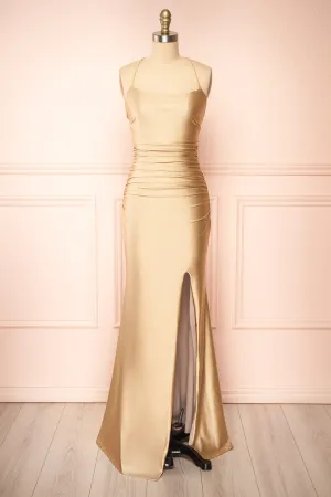 Sonia Champagne | Mermaid Maxi Dress w/ Slit