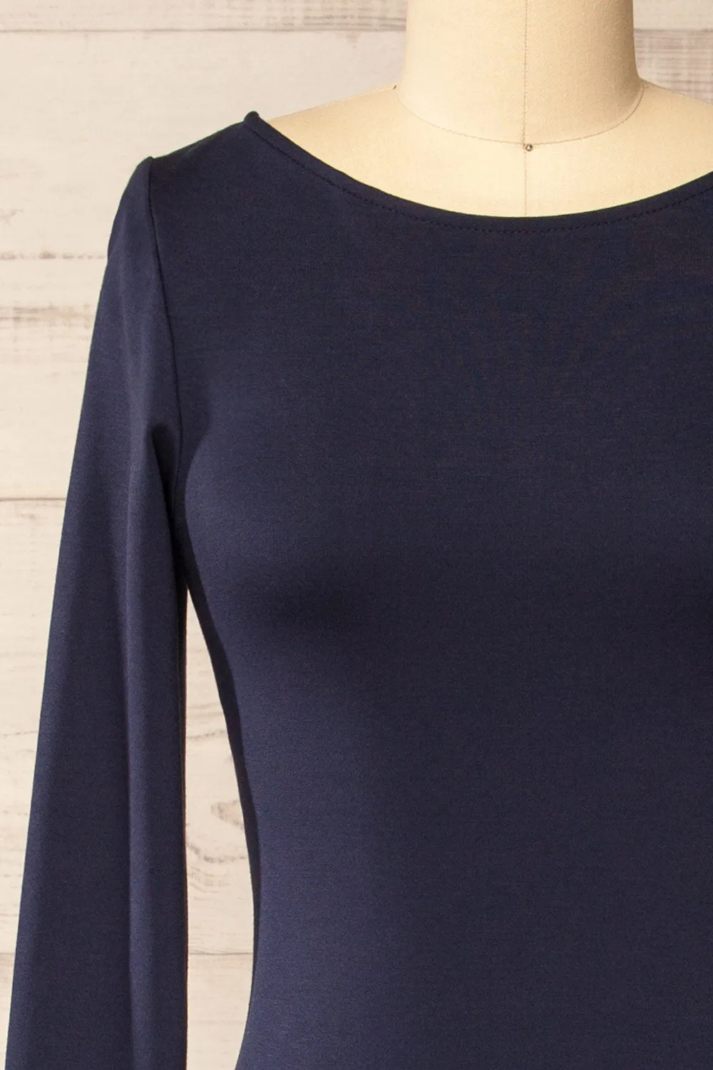 Sophya Navy | Long Sleeved Mermaid Maxi Dress