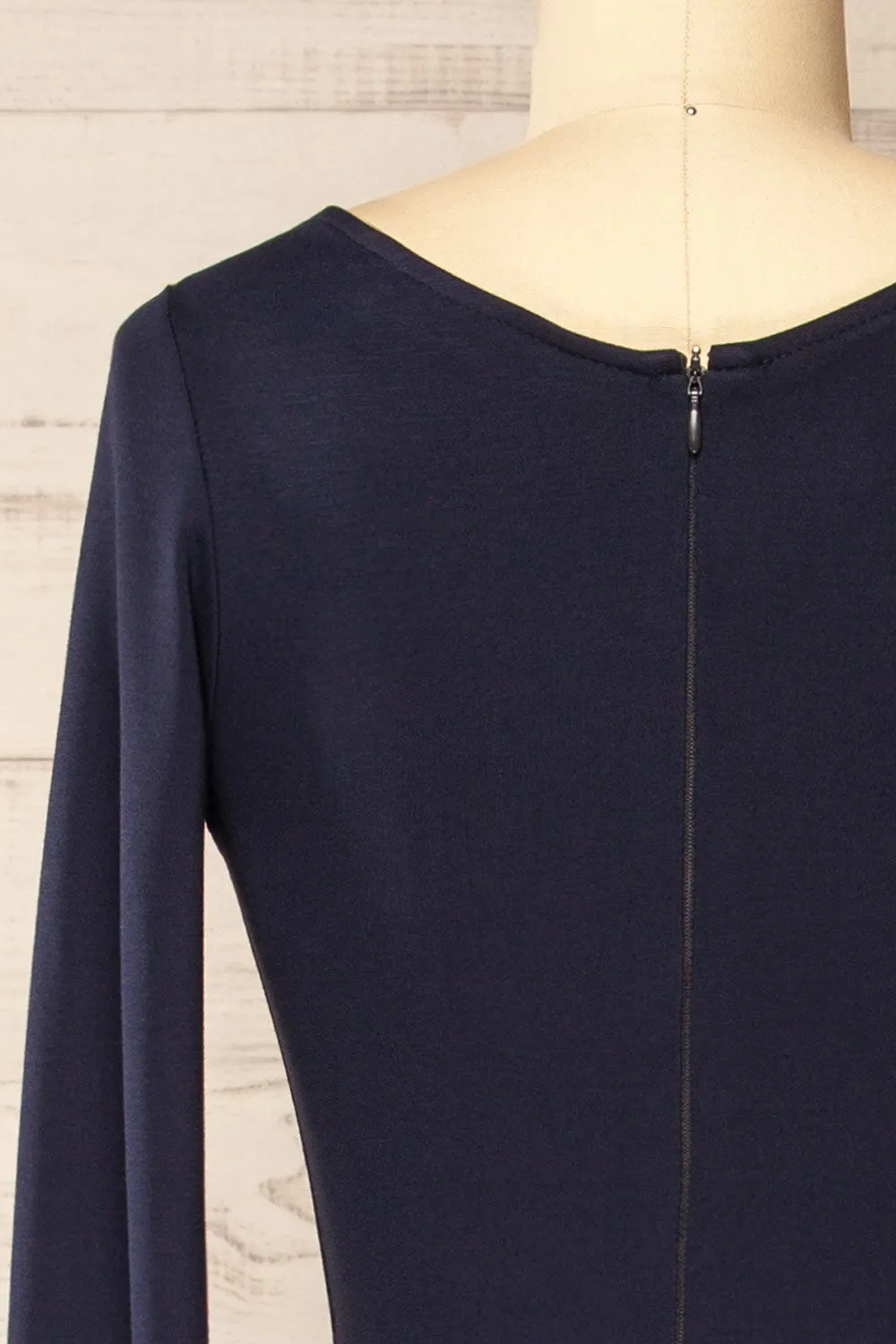 Sophya Navy | Long Sleeved Mermaid Maxi Dress