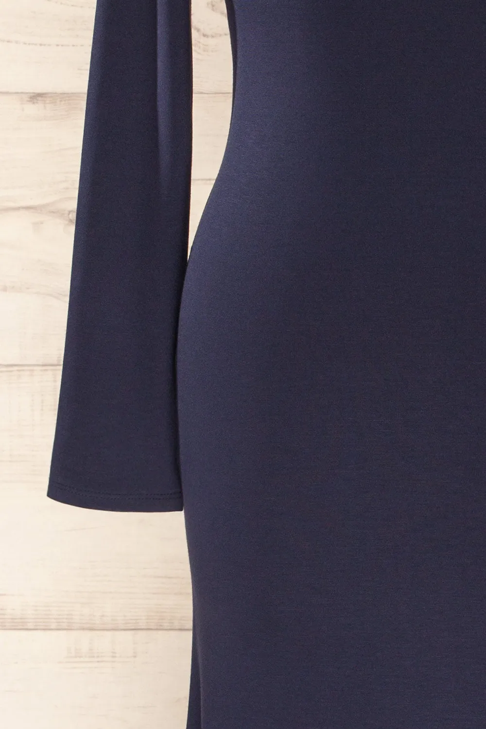 Sophya Navy | Long Sleeved Mermaid Maxi Dress