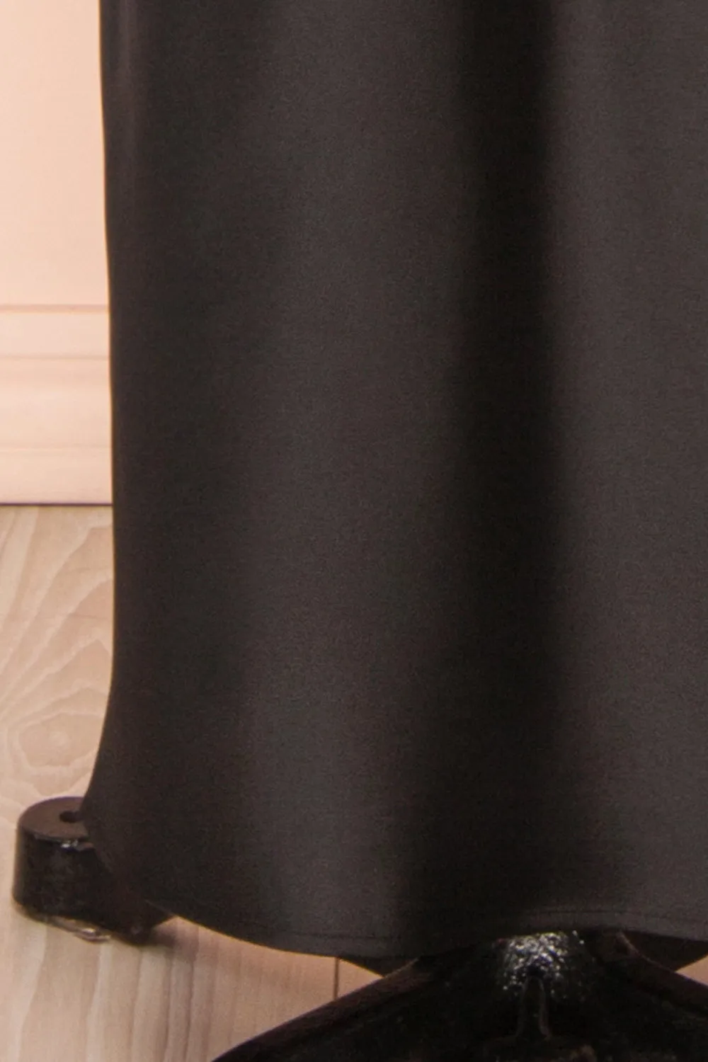Stacy Black | Long Satin Dress w/ Open Back