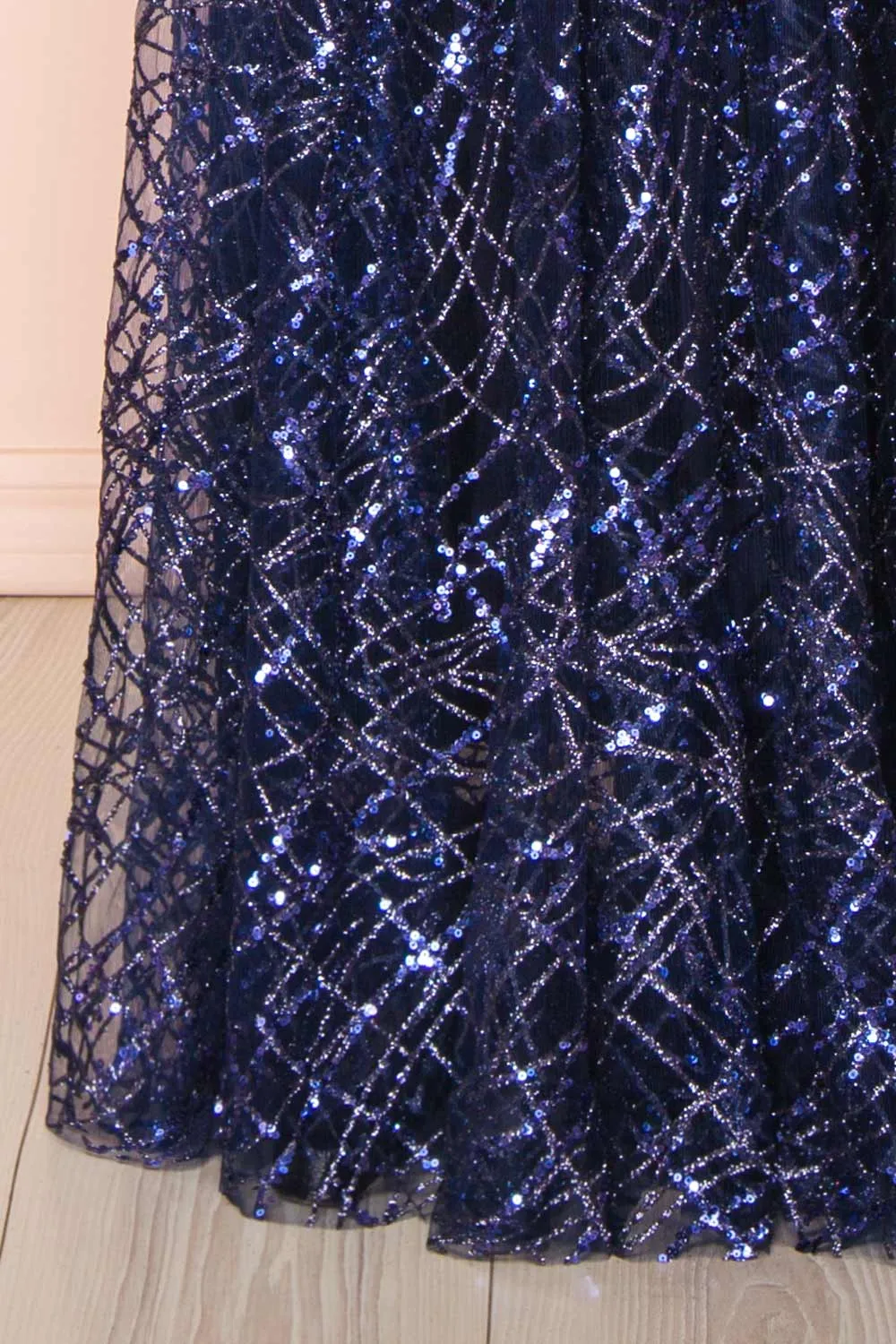 Tyffen Navy | Navy Sequin Maxi Dress