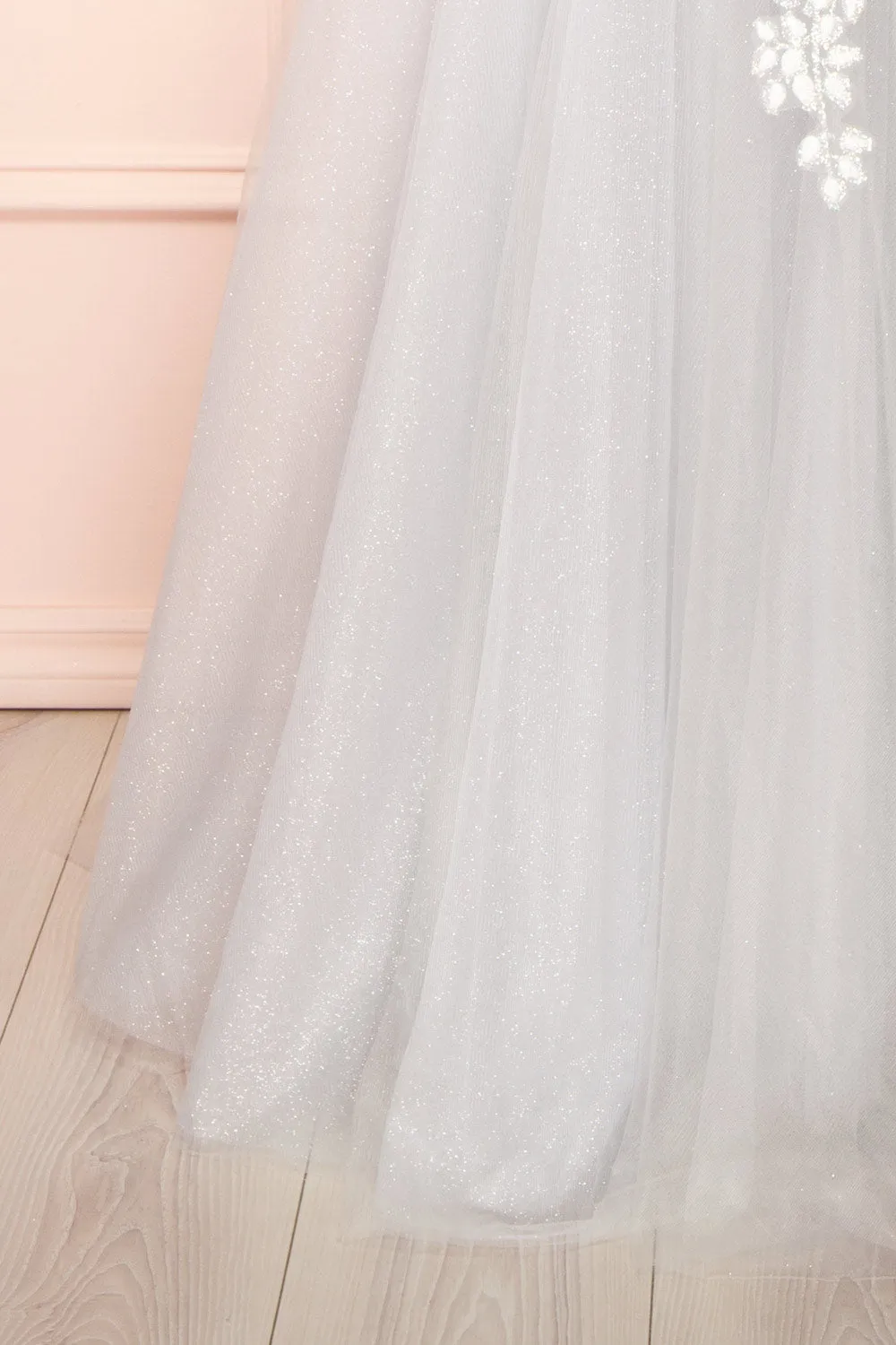 Ylouis Blue | Embroidered Bustier Maxi Dress